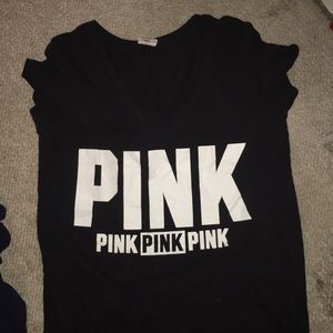 Pink short sleeved T-shirt with logo